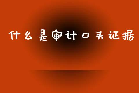 什么是审计口头证据_https://cj002.lansai.wang_会计问答_第1张