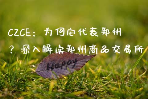 CZCE：为何它代表郑州？深入解读郑州商品交易所_https://cj002.lansai.wang_保险问答_第1张