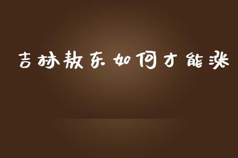 吉林敖东如何才能涨_https://cj002.lansai.wang_财经问答_第1张