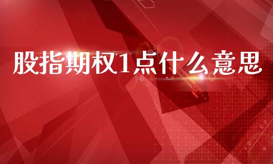 股指期权1点什么意思_https://cj002.lansai.wang_保险问答_第1张