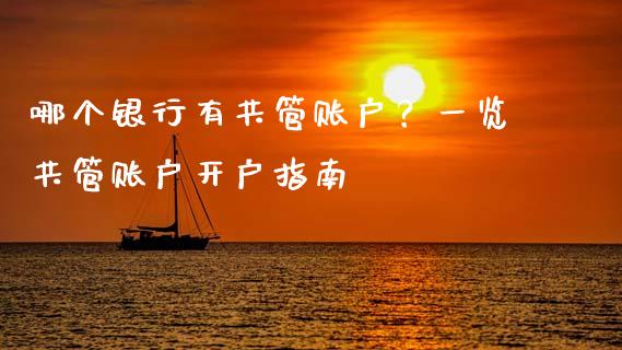 哪个银行有共管账户?一览共管账户开户指南_财经问答_第1张_财经百问网 哪个银行有共管账户?一览共管账户开户指南_https://cj002.lansai.wang_财经问答_第1张