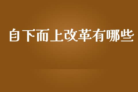 自下而上改革有哪些_https://cj002.lansai.wang_财经百问_第1张