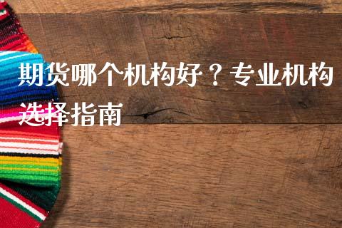 期货哪个机构好？专业机构选择指南_https://cj002.lansai.wang_股市问答_第1张