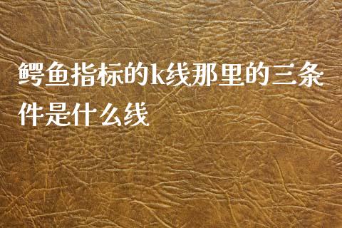 鳄鱼指标的k线那里的三条件是什么线_https://cj002.lansai.wang_期货问答_第1张