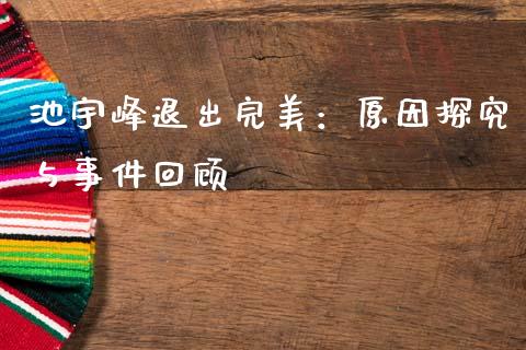 池宇峰退出完美：原因探究与事件回顾_https://cj002.lansai.wang_理财问答_第1张