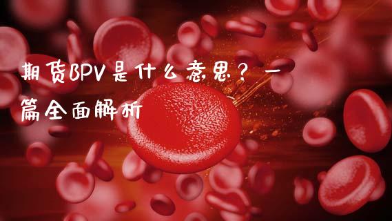 期货BPV是什么意思？一篇全面解析_https://cj002.lansai.wang_理财问答_第1张