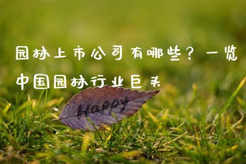 园林上市公司有哪些？一览中国园林行业巨头_https://cj002.lansai.wang_会计问答_第1张