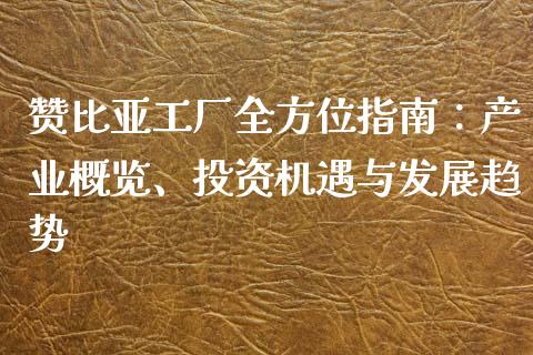 赞比亚工厂全方位指南：产业概览、投资机遇与发展趋势_https://cj002.lansai.wang_会计问答_第1张