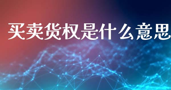 买卖货权是什么意思_https://cj002.lansai.wang_财经百问_第1张