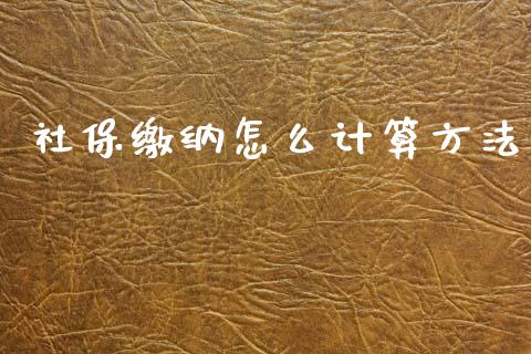 社保缴纳怎么计算方法_https://cj002.lansai.wang_保险问答_第1张