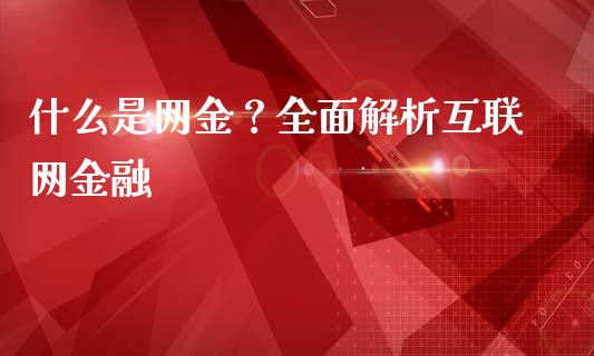 什么是网金？全面解析互联网金融_https://cj002.lansai.wang_理财问答_第1张