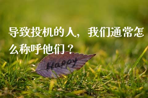 导致投机的人，我们通常怎么称呼他们？_https://cj002.lansai.wang_会计问答_第1张