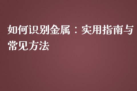 如何识别金属：实用指南与常见方法_https://cj002.lansai.wang_财经问答_第1张