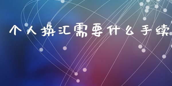 个人换汇需要什么手续_https://cj002.lansai.wang_财经问答_第1张