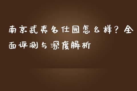 南京武夷名仕园怎么样？全面评测与深度解析_https://cj002.lansai.wang_理财问答_第1张