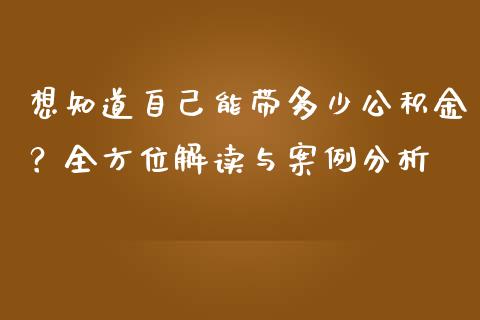 想知道自己能带多少公积金？全方位解读与案例分析_https://cj002.lansai.wang_理财问答_第1张
