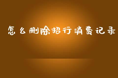 怎么删除招行消费记录_https://cj002.lansai.wang_金融问答_第1张