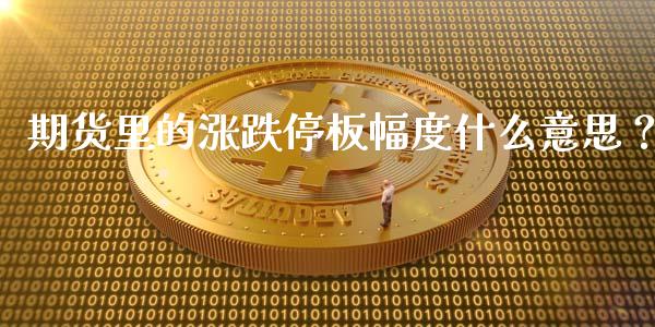 期货里的涨跌停板幅度什么意思？_https://cj002.lansai.wang_股市问答_第1张