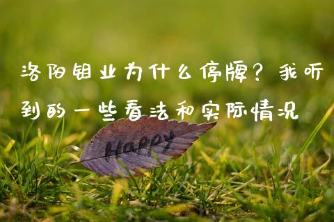 洛阳钼业为什么停牌？我听到的一些看法和实际情况_https://cj002.lansai.wang_财经问答_第1张