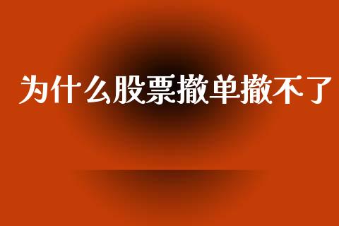 为什么股票撤单撤不了_https://cj002.lansai.wang_财经问答_第1张