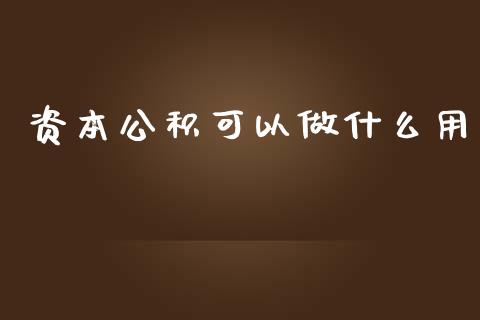 资本公积可以做什么用_https://cj002.lansai.wang_会计问答_第1张
