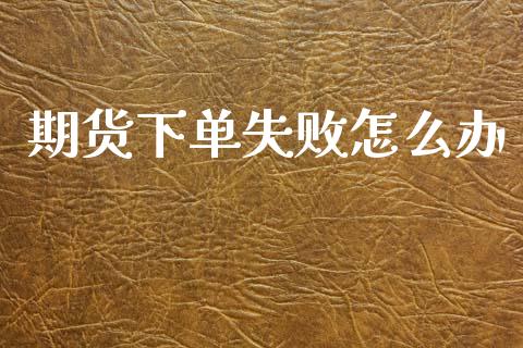 期货下单失败怎么办_https://cj002.lansai.wang_理财问答_第1张