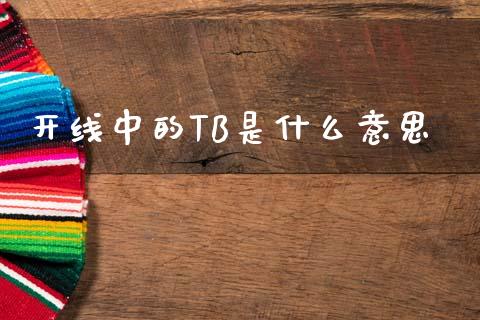 开线中的TB是什么意思_https://cj002.lansai.wang_期货问答_第1张