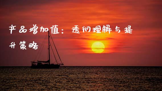 产品增加值：透彻理解与提升策略_https://cj002.lansai.wang_股市问答_第1张