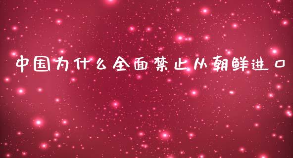中国为什么全面禁止从朝鲜进口_https://cj002.lansai.wang_财经百问_第1张