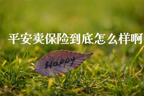 平安卖保险到底怎么样啊_https://cj002.lansai.wang_保险问答_第1张