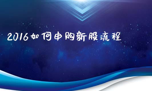 2016如何申购新股流程_https://cj002.lansai.wang_期货问答_第1张
