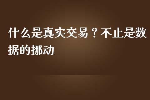 什么是真实交易？不止是数据的挪动_https://cj002.lansai.wang_财经问答_第1张