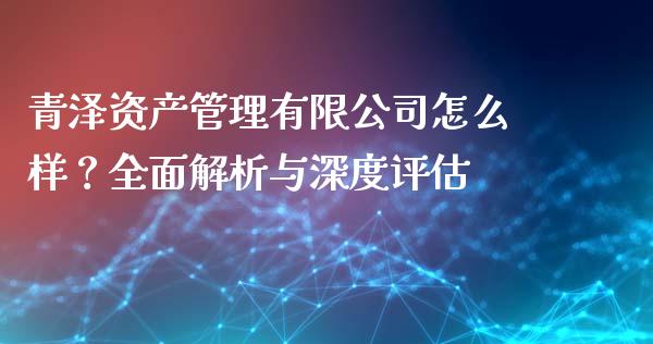 青泽资产管理有限公司怎么样？全面解析与深度评估_https://cj002.lansai.wang_财经问答_第1张