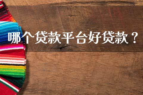 哪个贷款平台好贷款？_https://cj002.lansai.wang_保险问答_第1张