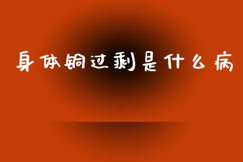 身体铜过剩是什么病_https://cj002.lansai.wang_会计问答_第1张