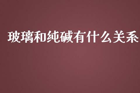 玻璃和纯碱有什么关系_https://cj002.lansai.wang_会计问答_第1张