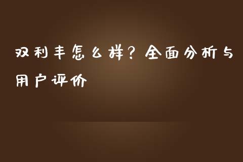 双利丰怎么样?全面分析与用户评价_财经百问_第1张_财经百问网 双利丰怎么样?全面分析与用户评价_https://cj002.lansai.wang_财经百问_第1张