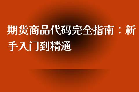 期货商品代码完全指南：新手入门到精通_https://cj002.lansai.wang_保险问答_第1张