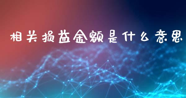 相关损益金额是什么意思_https://cj002.lansai.wang_会计问答_第1张