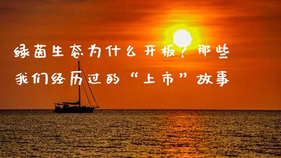 绿茵生态为什么开板？那些我们经历过的“上市”故事_https://cj002.lansai.wang_理财问答_第1张