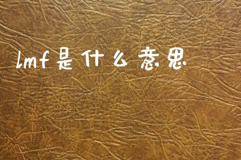 lmf是什么意思_https://cj002.lansai.wang_财经百问_第1张