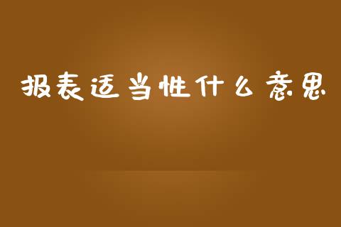 报表适当性什么意思_https://cj002.lansai.wang_会计问答_第1张
