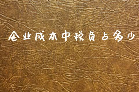 企业成本中税负占多少_https://cj002.lansai.wang_股市问答_第1张
