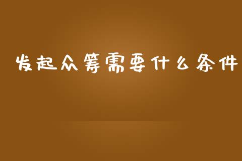 发起众筹需要什么条件_https://cj002.lansai.wang_财经百问_第1张