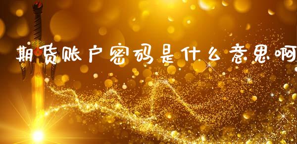期货账户密码是什么意思啊_https://cj002.lansai.wang_期货问答_第1张