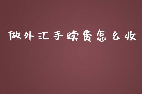 做外汇手续费怎么收_https://cj002.lansai.wang_财经问答_第1张
