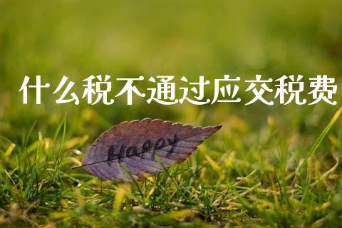什么税不通过应交税费_https://cj002.lansai.wang_会计问答_第1张