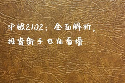 沪银2102：全面解析，投资新手也能看懂_https://cj002.lansai.wang_保险问答_第1张