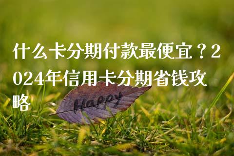 什么卡分期付款最便宜？2024年信用卡分期省钱攻略_https://cj002.lansai.wang_保险问答_第1张