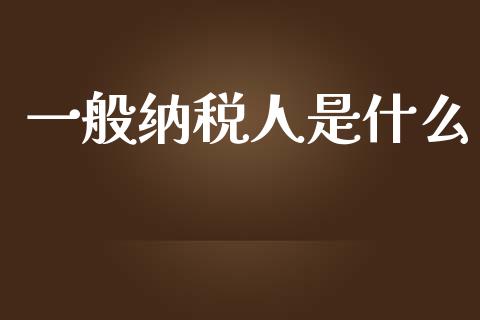 一般纳税人是什么_https://cj002.lansai.wang_会计问答_第1张